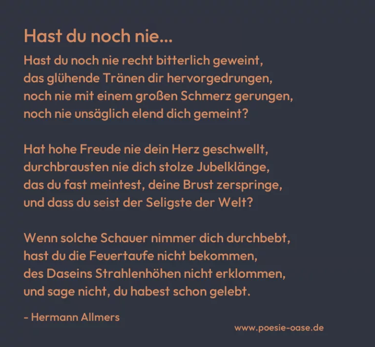 Hast du noch nie…