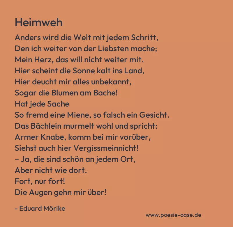 Gedicht: Heimweh von Eduard Mörike