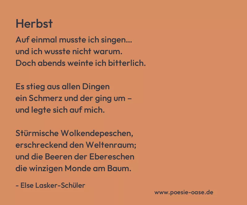 Gedicht: Herbst von Else Lasker-Schüler