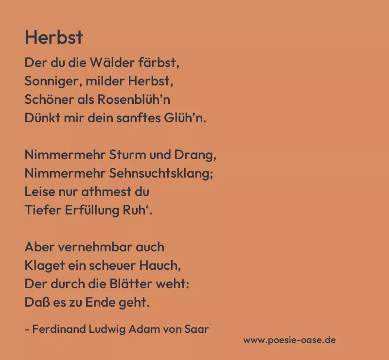 Gedicht: Herbst von Ferdinand Ludwig Adam von Saar
