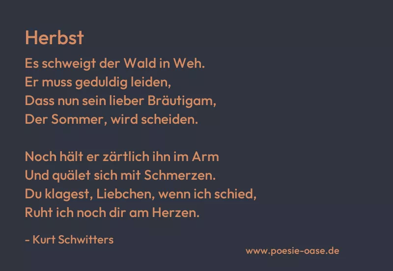 Gedicht: Herbst von Kurt Schwitters