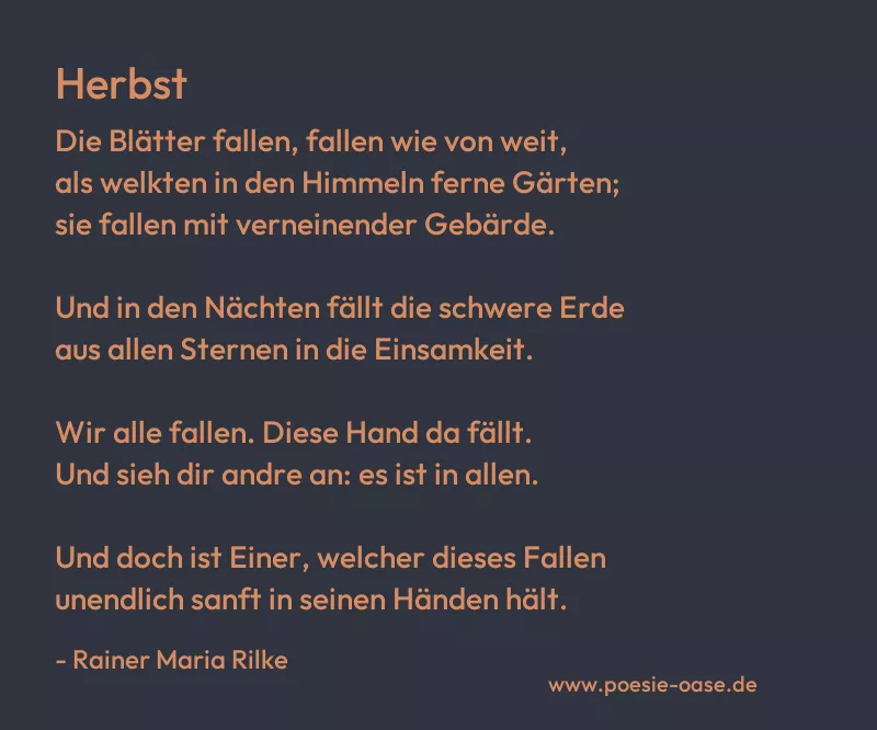 Gedicht: Herbst von Rainer Maria Rilke