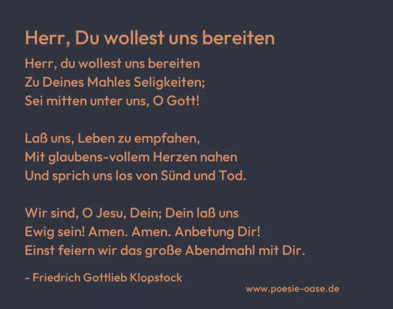 Herr, Du wollest uns bereiten