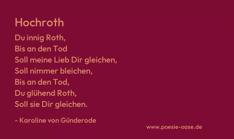 Gedicht: Hochroth von Karoline von Günderode
