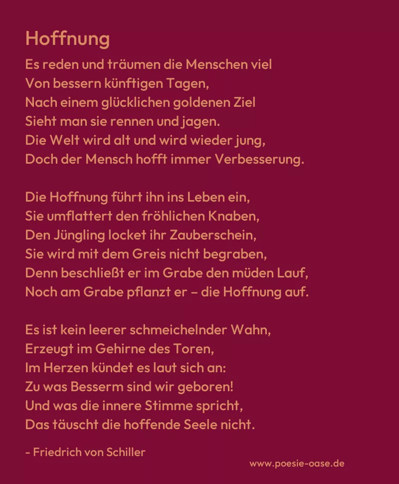 Gedicht: Hoffnung von Friedrich von Schiller
