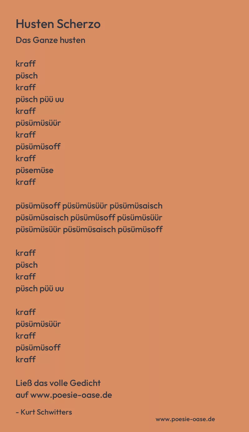 Gedicht: Husten Scherzo von Kurt Schwitters