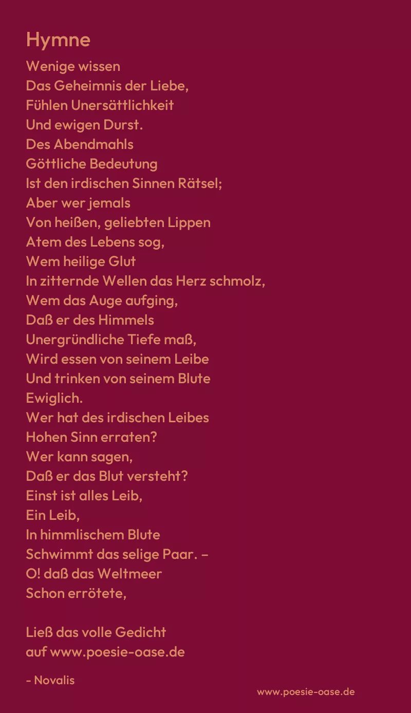 Gedicht: Hymne von Novalis