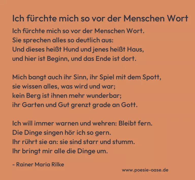 Ich fürchte mich so vor der Menschen Wort
