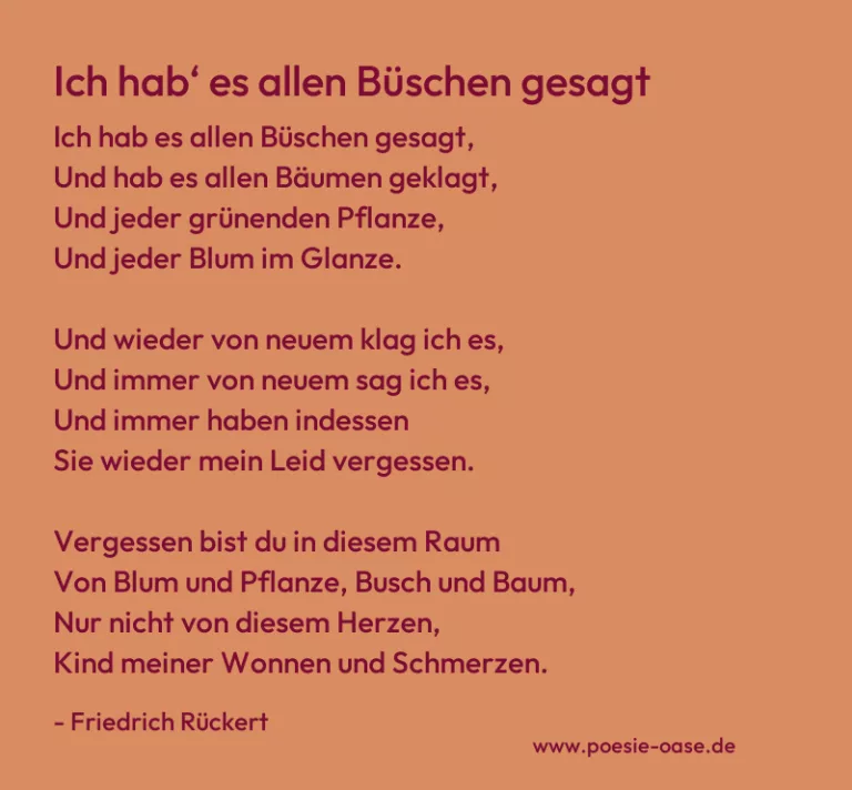 Ich hab‘ es allen Büschen gesagt