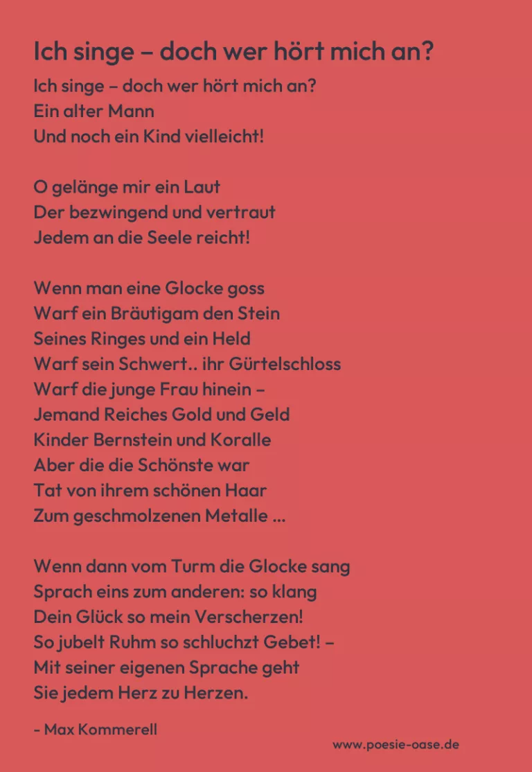 Ich singe – doch wer hört mich an?