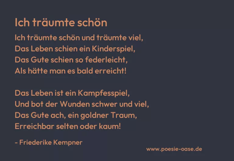 Ich träumte schön