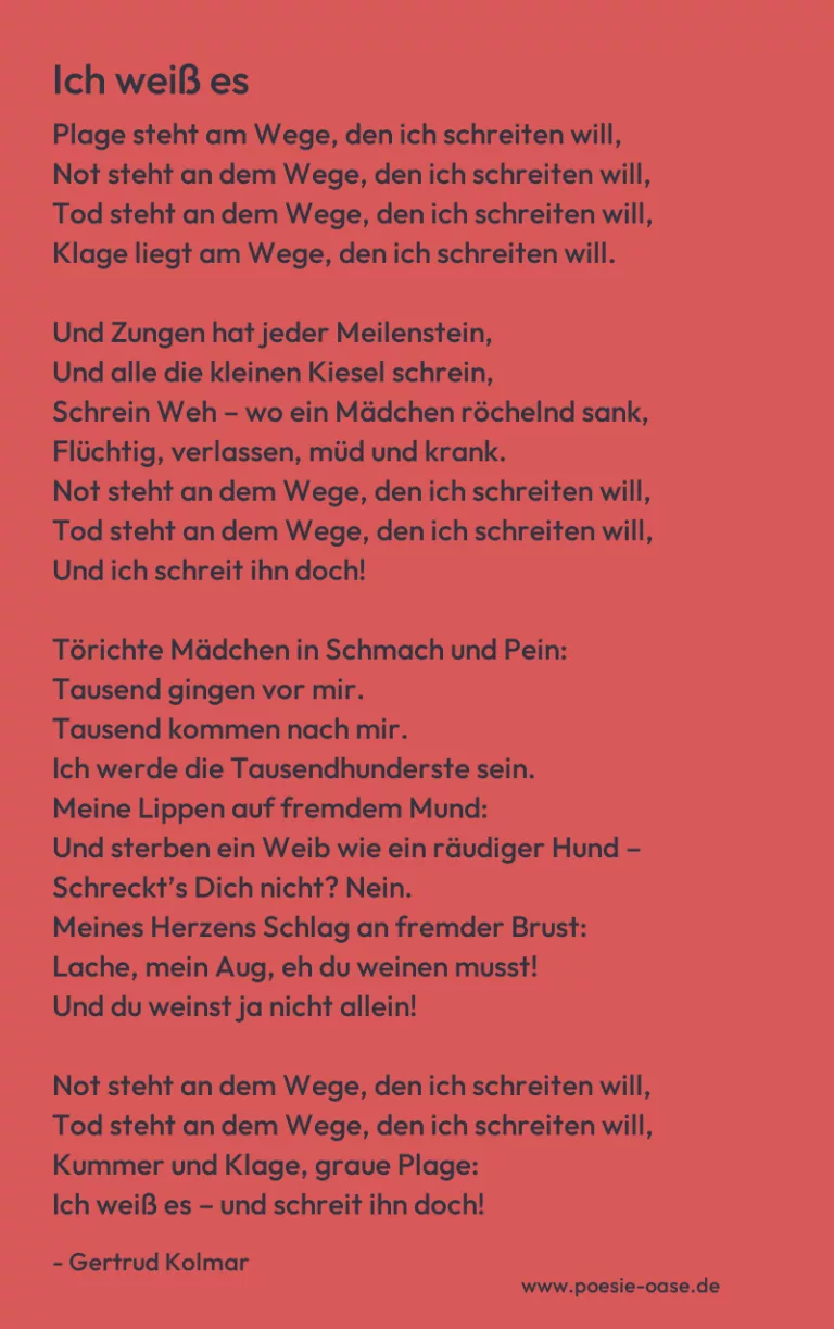 Ich weiß es