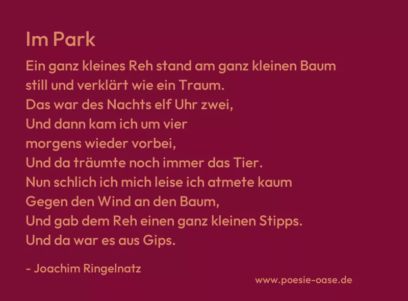 Gedicht: Im Park von Joachim Ringelnatz