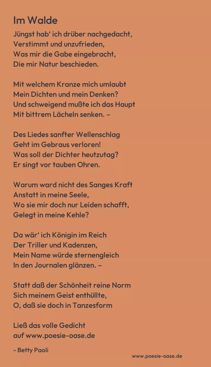 Gedicht: Im Walde von Betty Paoli