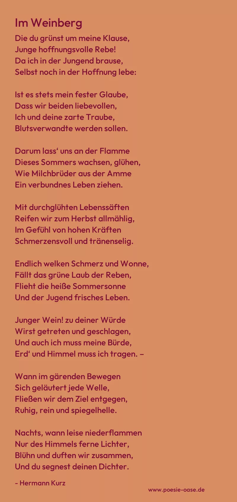 Gedicht: Im Weinberg von Hermann Kurz