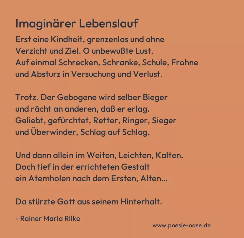 Gedicht: Imaginärer Lebenslauf von Rainer Maria Rilke