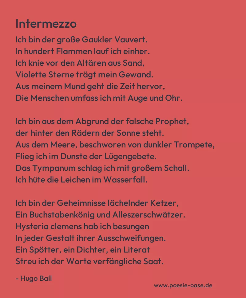 Gedicht: Intermezzo von Hugo Ball