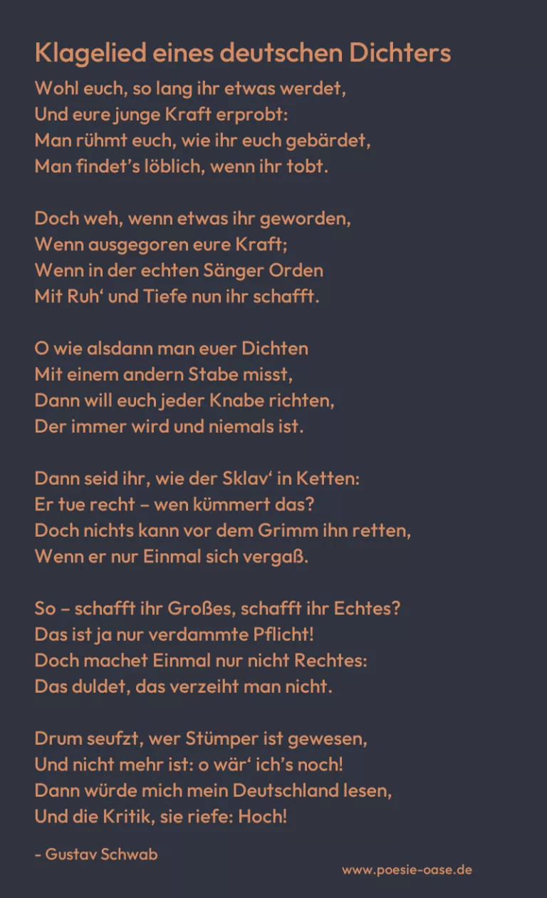 Klagelied eines deutschen Dichters