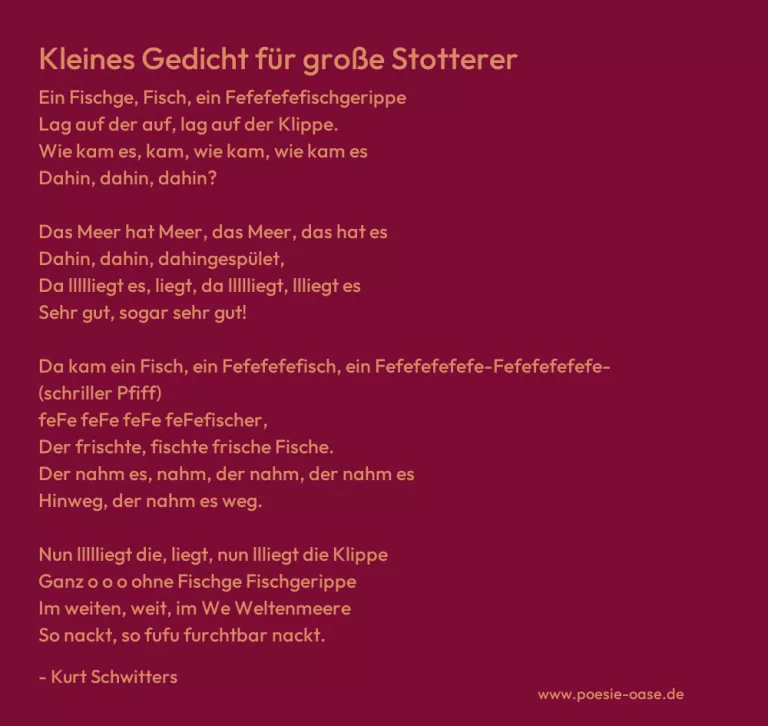Kleines Gedicht für große Stotterer