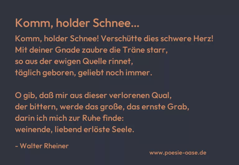 Komm, holder Schnee…