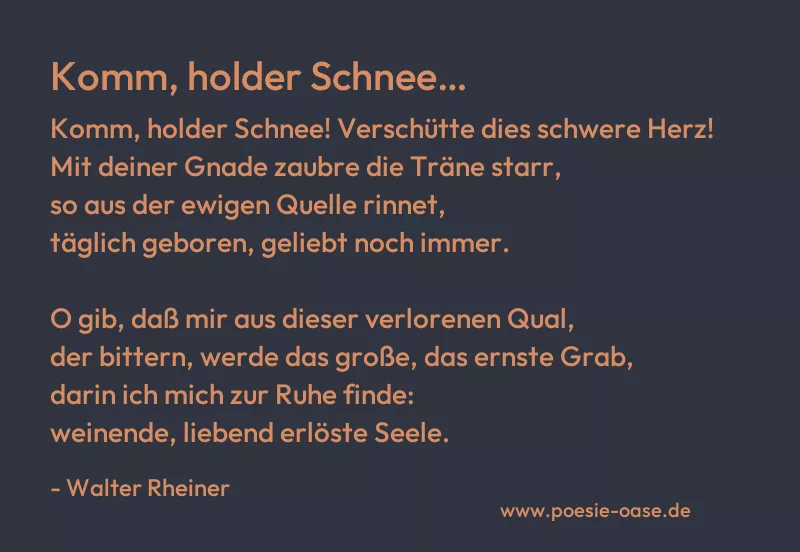 Gedicht: Komm, holder Schnee… von Walter Rheiner
