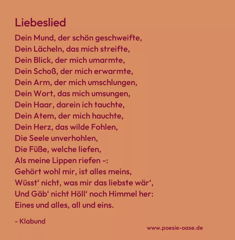 Gedicht: Liebeslied von Klabund