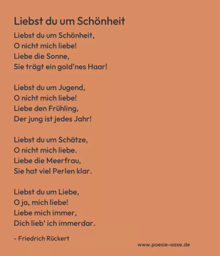 Liebst du um Schönheit