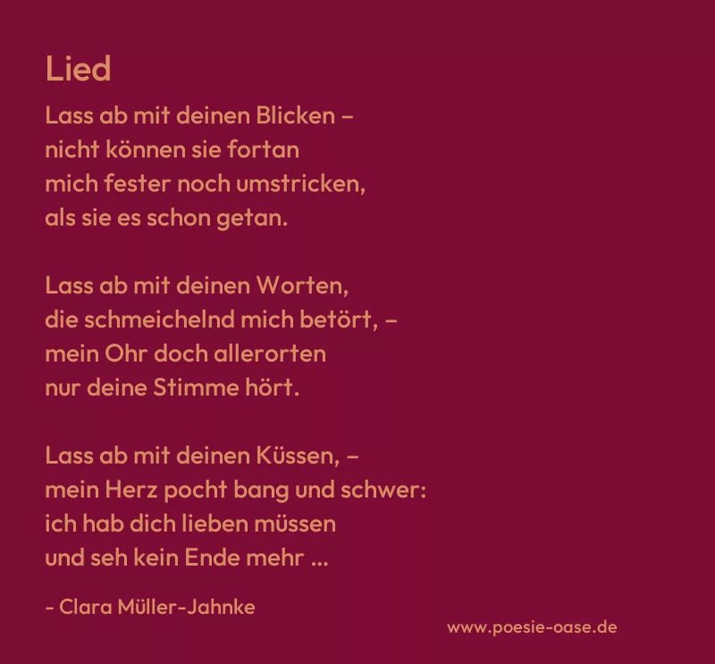 Gedicht: Lied von Clara Müller-Jahnke
