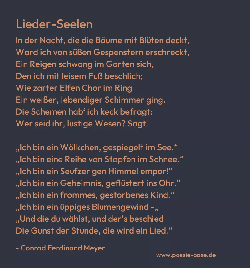 Gedicht: Lieder-Seelen von Conrad Ferdinand Meyer