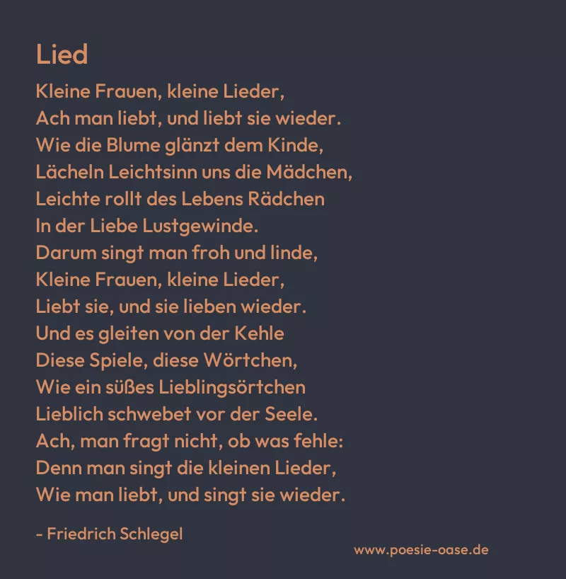 Gedicht: Lied von Friedrich Schlegel
