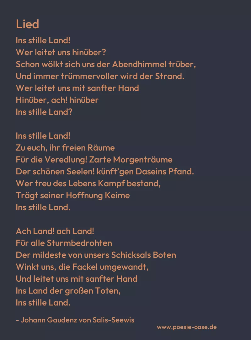 Gedicht: Lied von Johann Gaudenz von Salis-Seewis