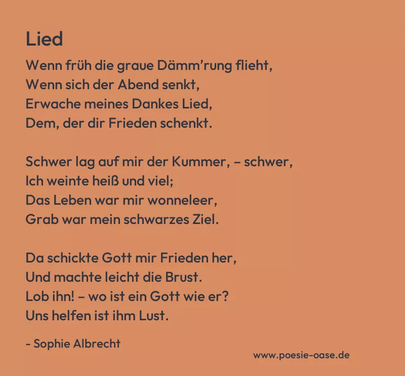 Gedicht: Lied von Sophie Albrecht