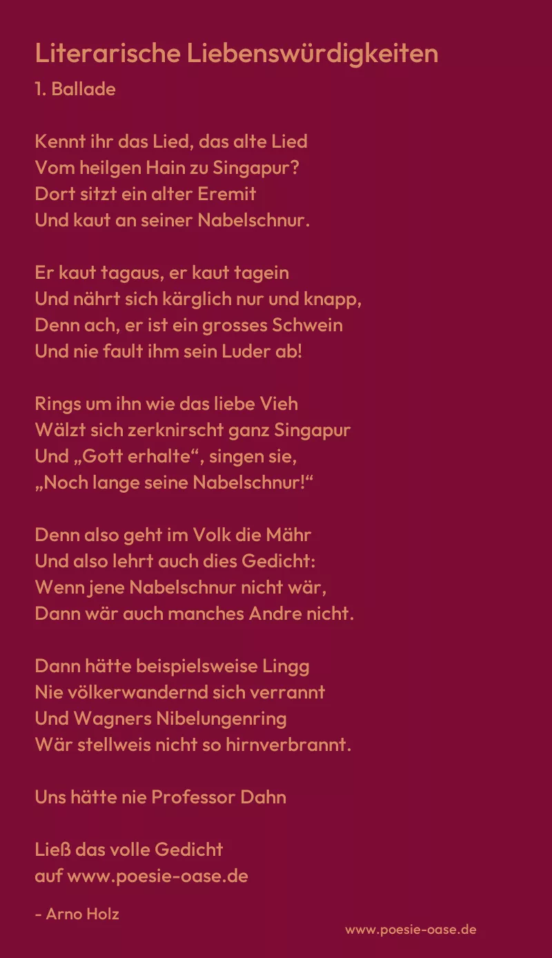 Gedicht: Literarische Liebenswürdigkeiten von Arno Holz