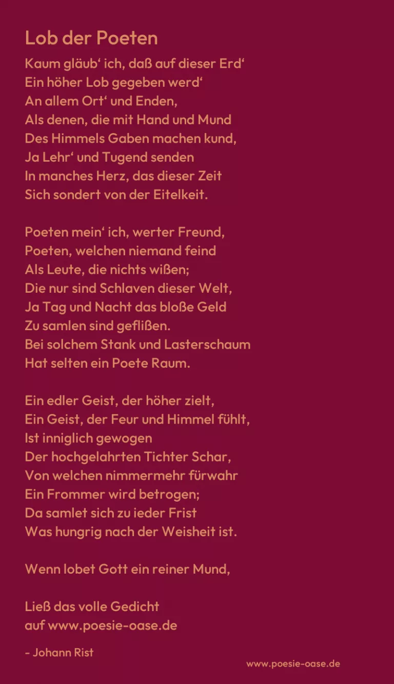Lob der Poeten