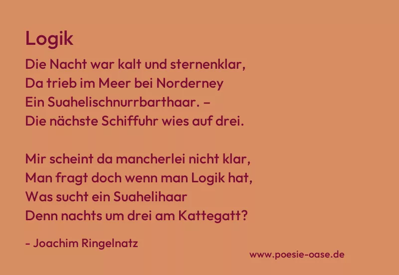 Gedicht: Logik von Joachim Ringelnatz