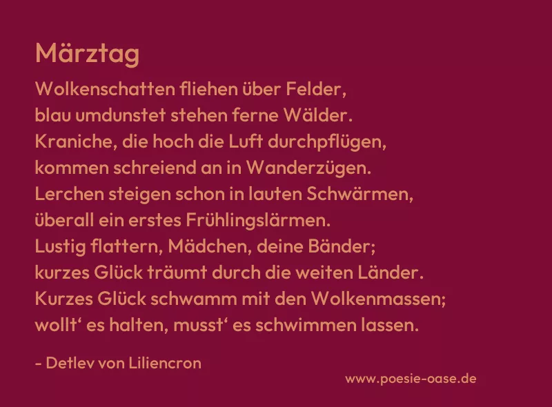 Gedicht: Märztag von Detlev von Liliencron
