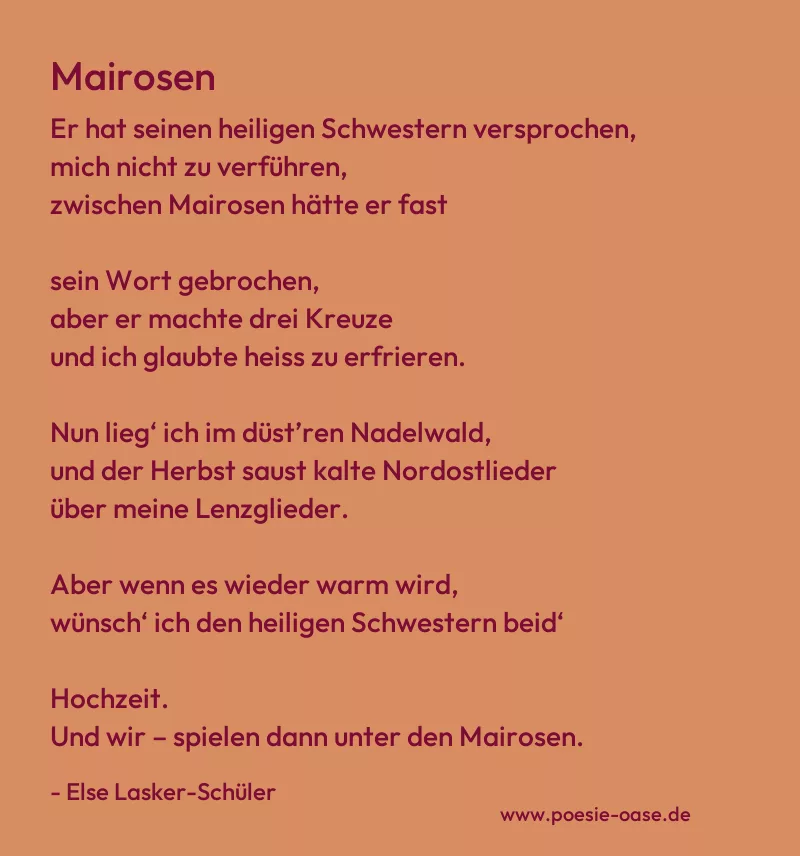 Gedicht: Mairosen von Else Lasker-Schüler