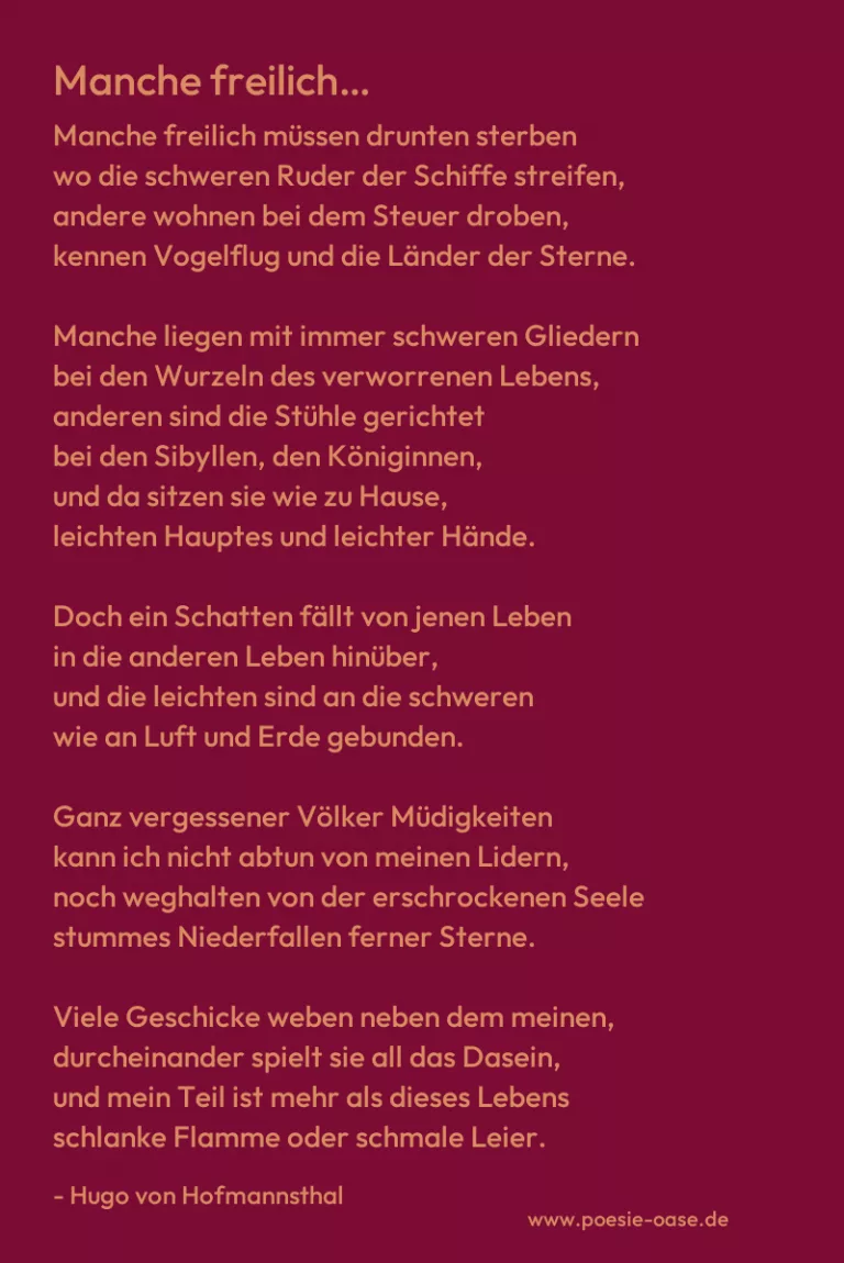 Manche freilich…