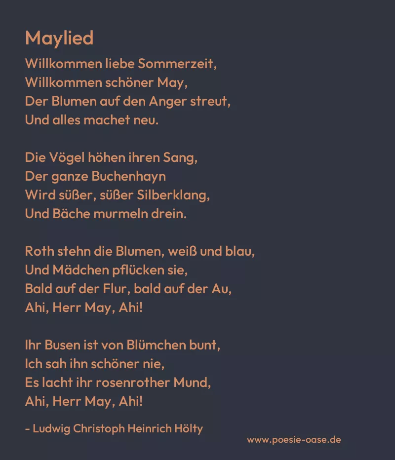 Gedicht: Maylied von Ludwig Christoph Heinrich Hölty