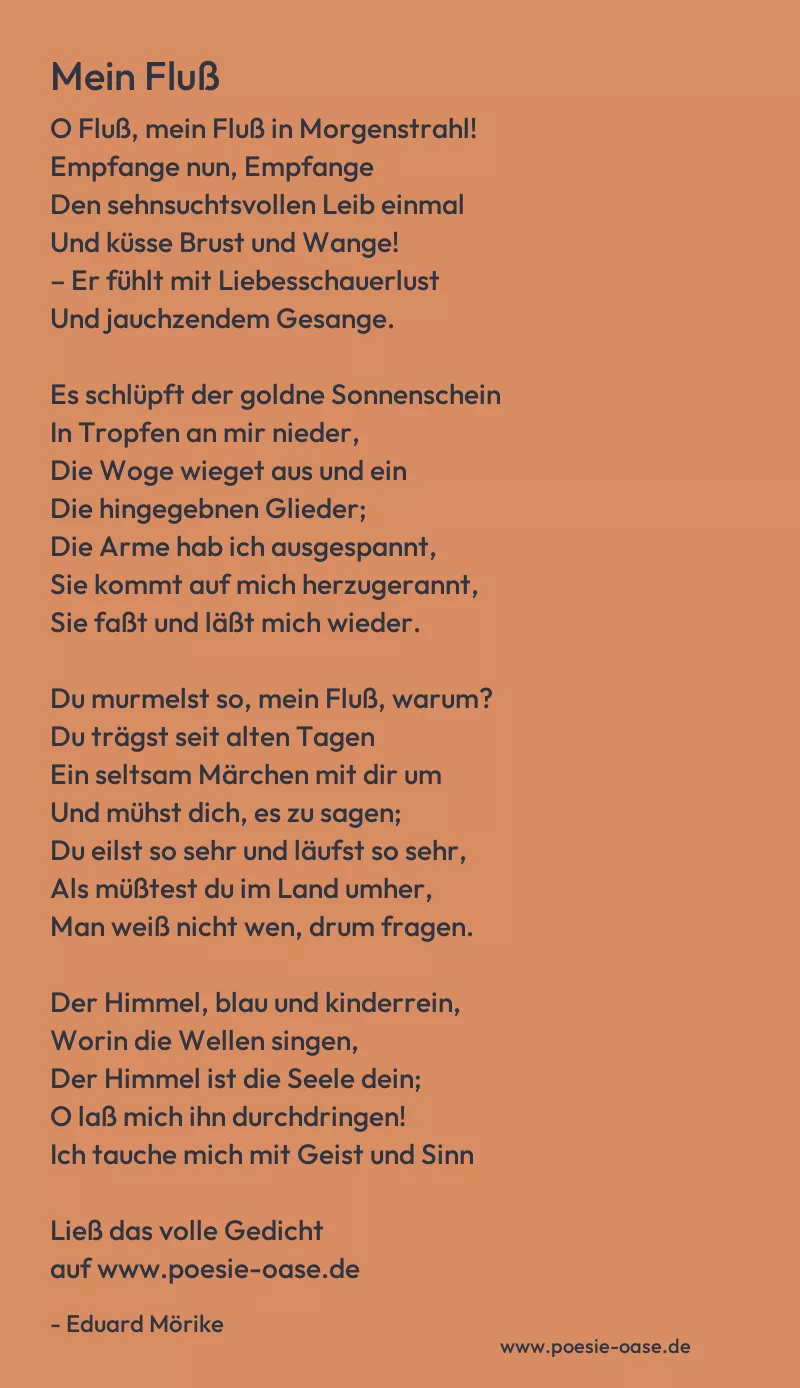 Gedicht: Mein Fluß von Eduard Mörike