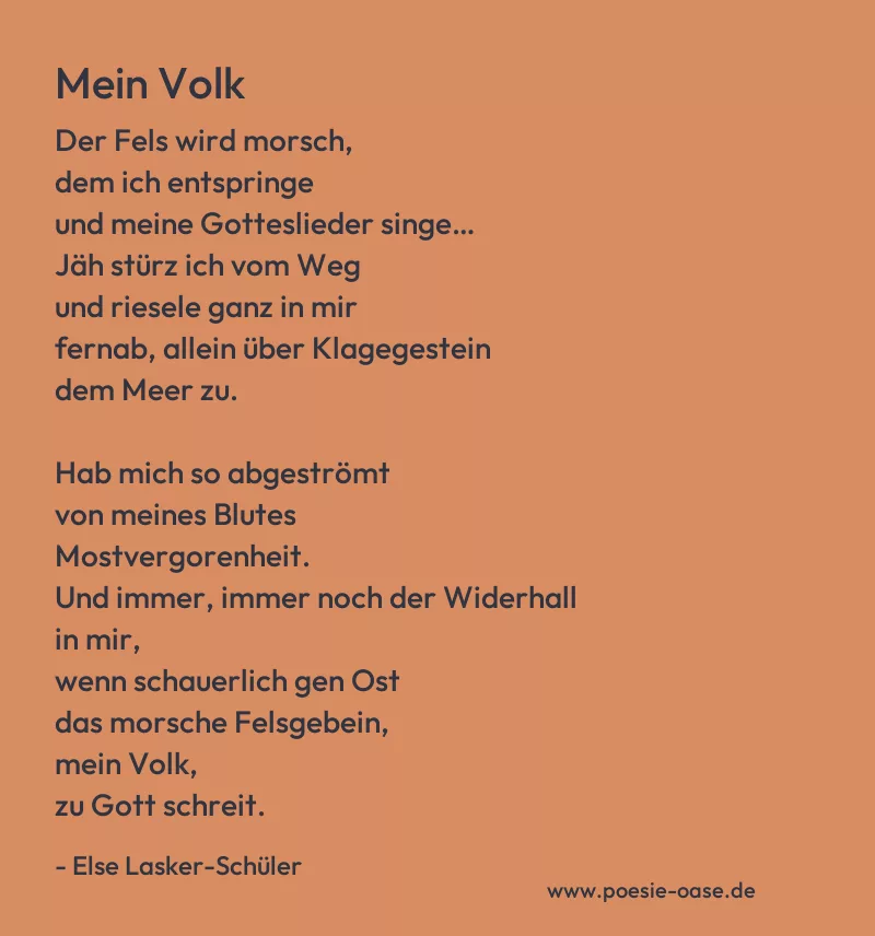 Gedicht: Mein Volk von Else Lasker-Schüler