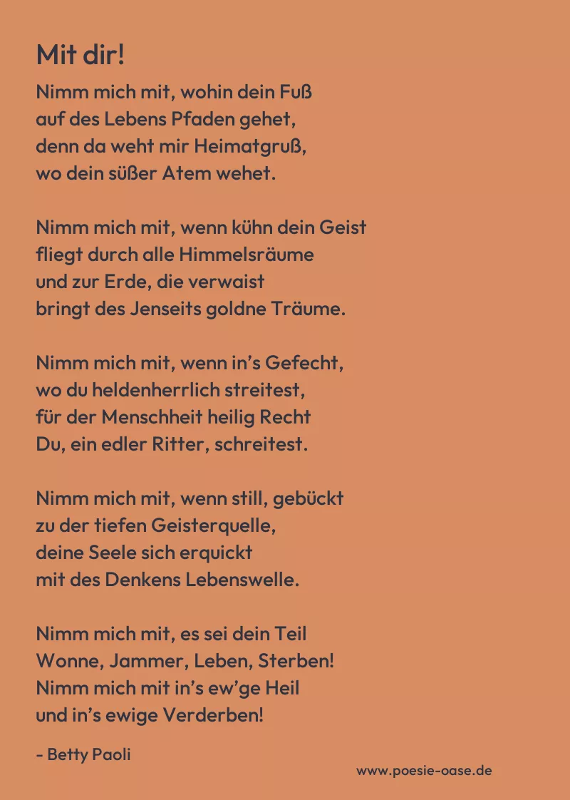 Gedicht: Mit dir! von Betty Paoli