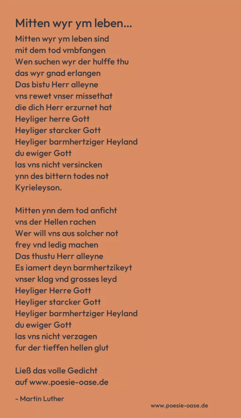 Mitten wyr ym leben…