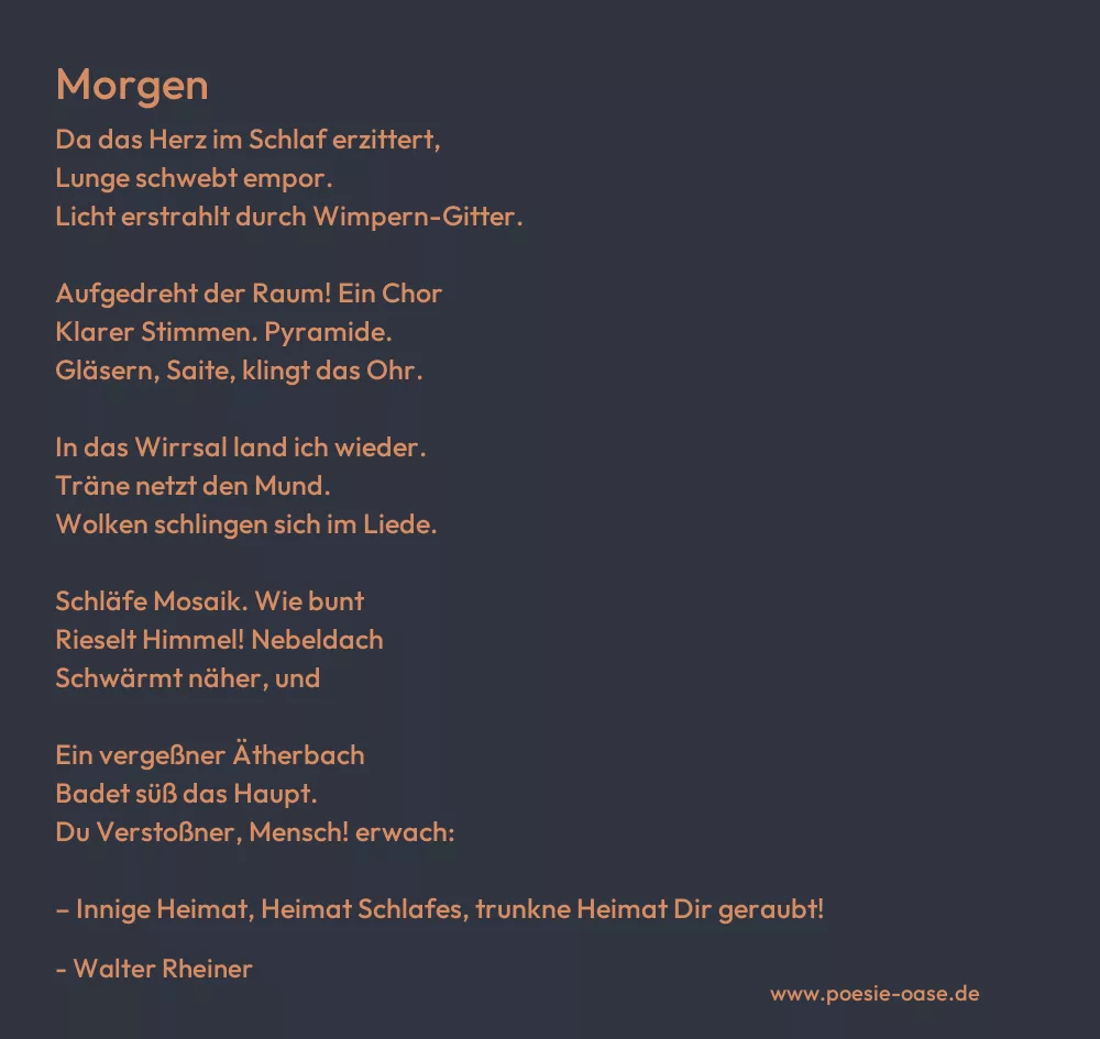 Gedicht: Morgen von Walter Rheiner