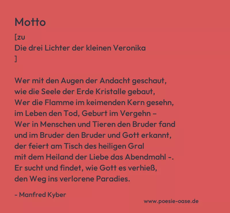 Gedicht: Motto von Manfred Kyber
