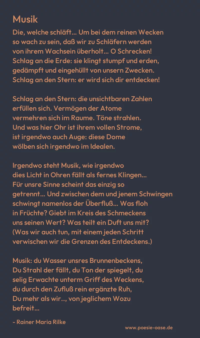 Gedicht: Musik von Rainer Maria Rilke