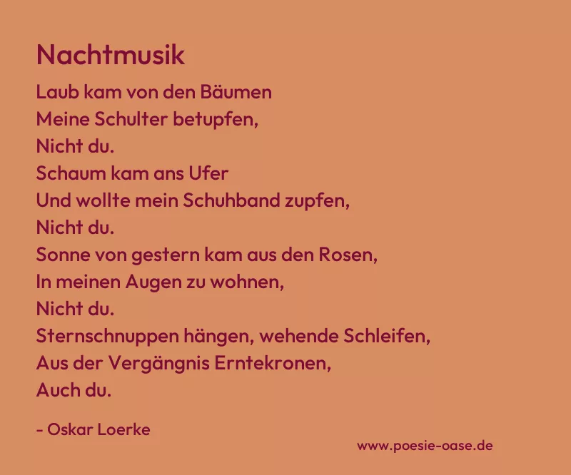 Gedicht: Nachtmusik von Oskar Loerke