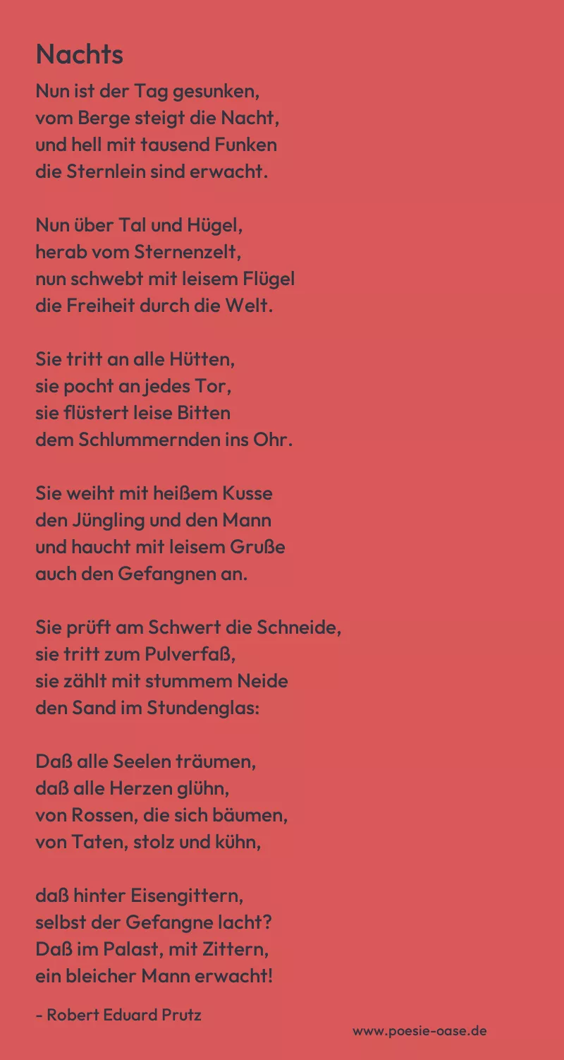 Gedicht: Nachts von Robert Eduard Prutz