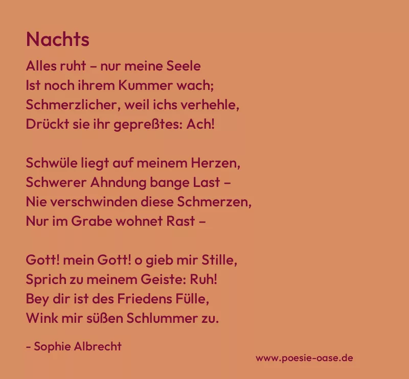 Gedicht: Nachts von Sophie Albrecht