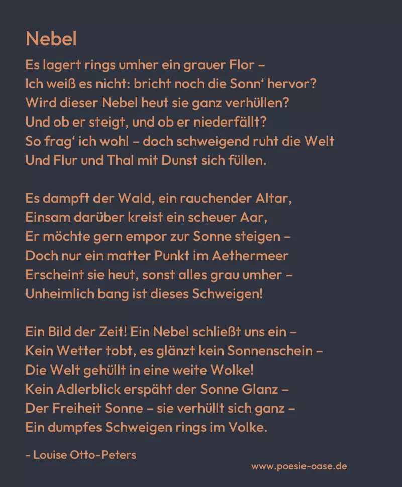 Gedicht: Nebel von Louise Otto-Peters